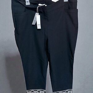 Chico's Black Ankle Pants with White Trim
